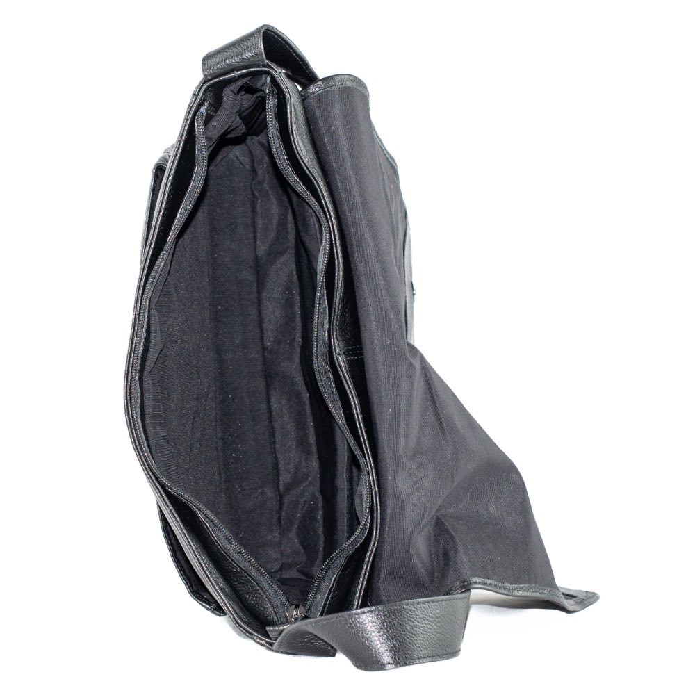 Pasta Tiracolo Satchel Couro La Fenice Preto 053608