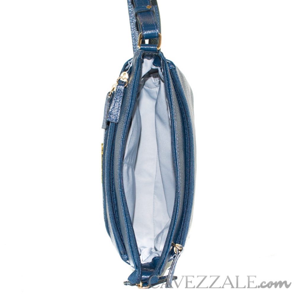 Bolsa Tiracolo Média de Couro La Fenice Marinho 102241