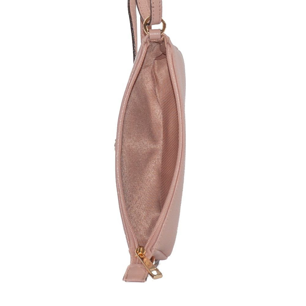Bolsa Tiracolo Pequena de Couro Floter La Fenice Rose 105021