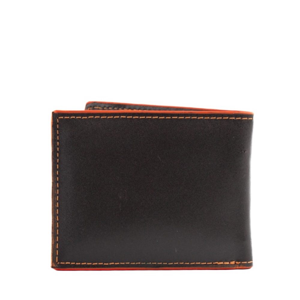 Carteira de Couro Masculina La Fenice Chocolate/Laranja 105024