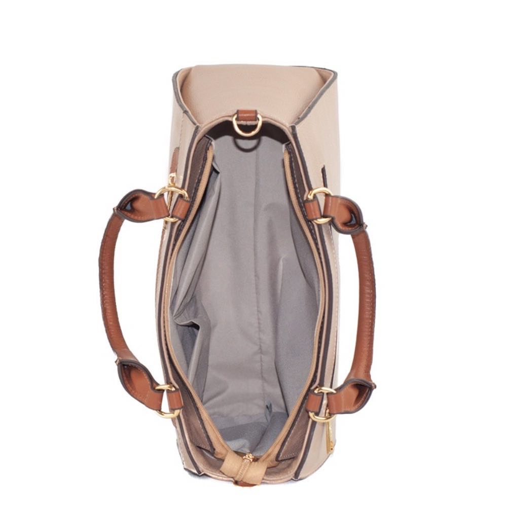 Tote Bag Média de Couro Floter La Fenice Crepe/Castor 105049
