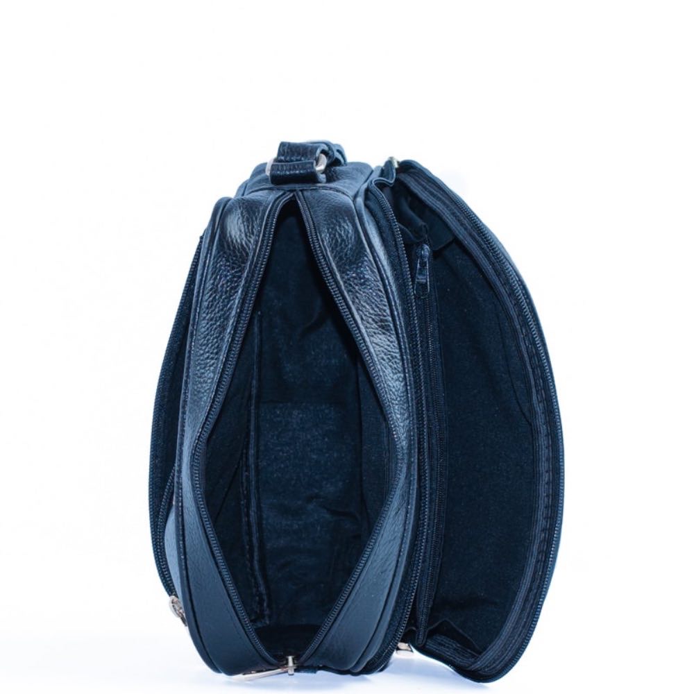 Bolsa Tiracolo Média de Couro Soft La Fenice Marinho 105058