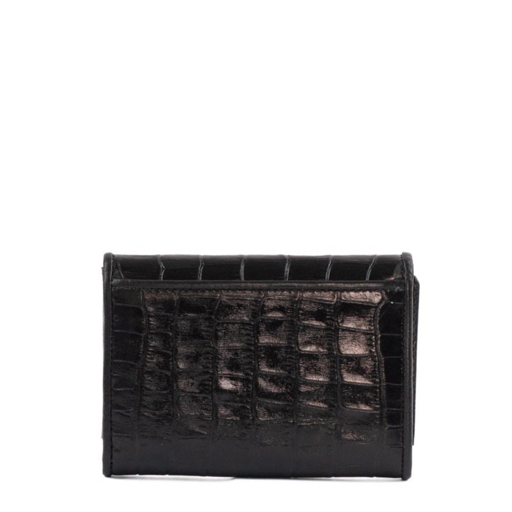 Carteira Feminina de Couro La Fenice Croco Preto 105294