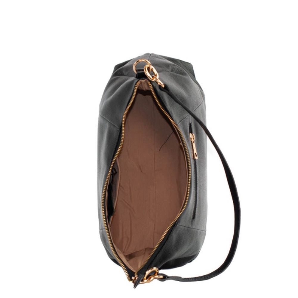 Bolsa Hobo Grande de Couro Soft La Fenice Preto 105330