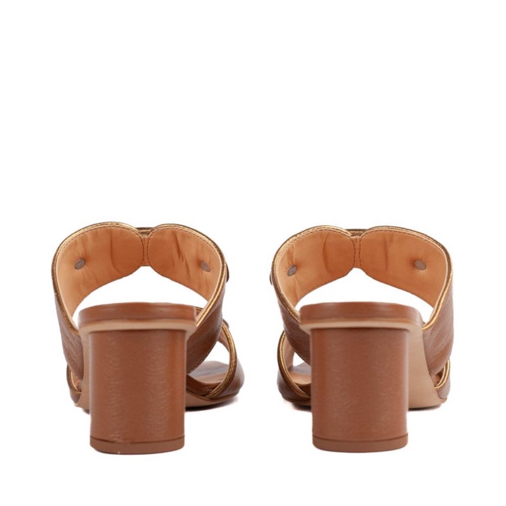 Tamanco de Couro La Fenice Carmel/Bronze 105454