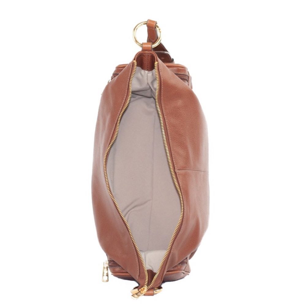 Bolsa Tiracolo Grande de Couro La Fenice Conhaque/Canyon 105487