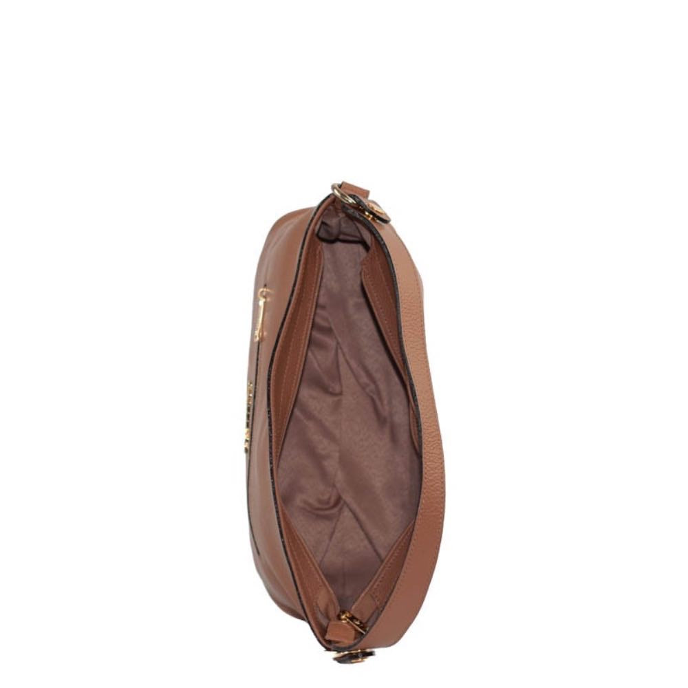 Bolsa Hobo Grande de Couro Floter La Fenice Caramelo 105558