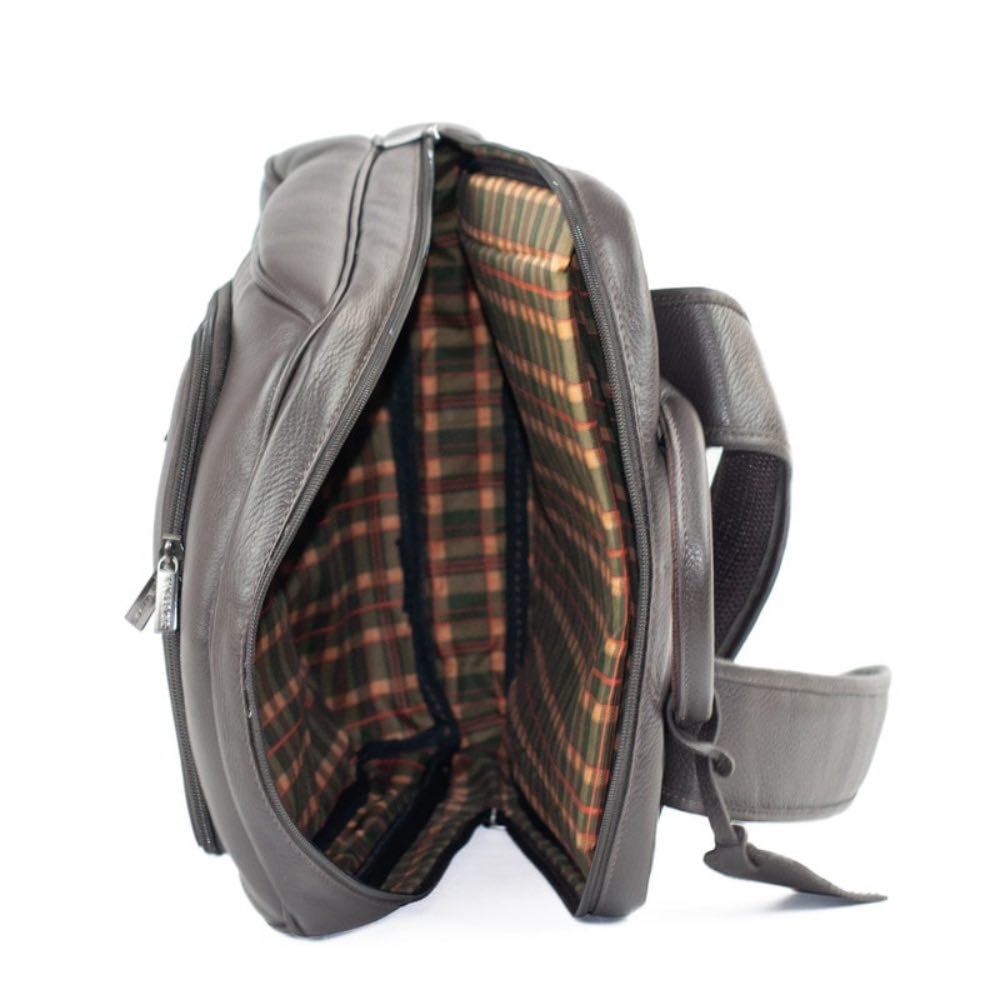 Mochila de Couro Búfalo La Fenice Café/Whisky 105470