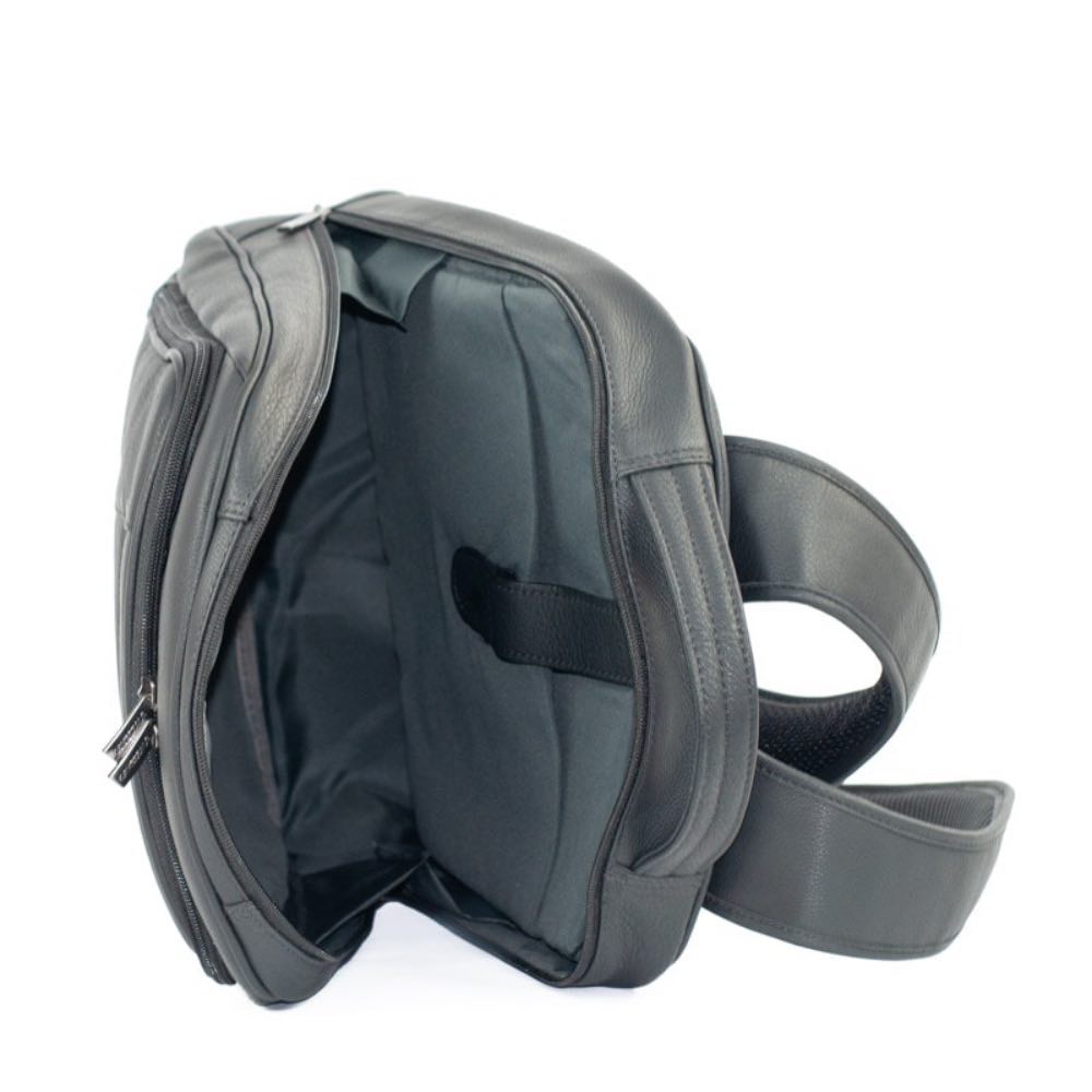 Mochila de Couro Búfalo La Fenice Preto/Marinho 105473
