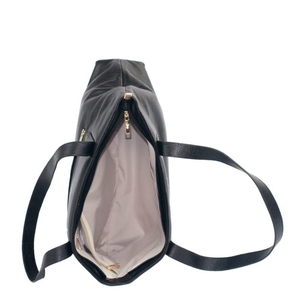 Shopping Bag Grande de Couro Floater La Fenice Preto 105488