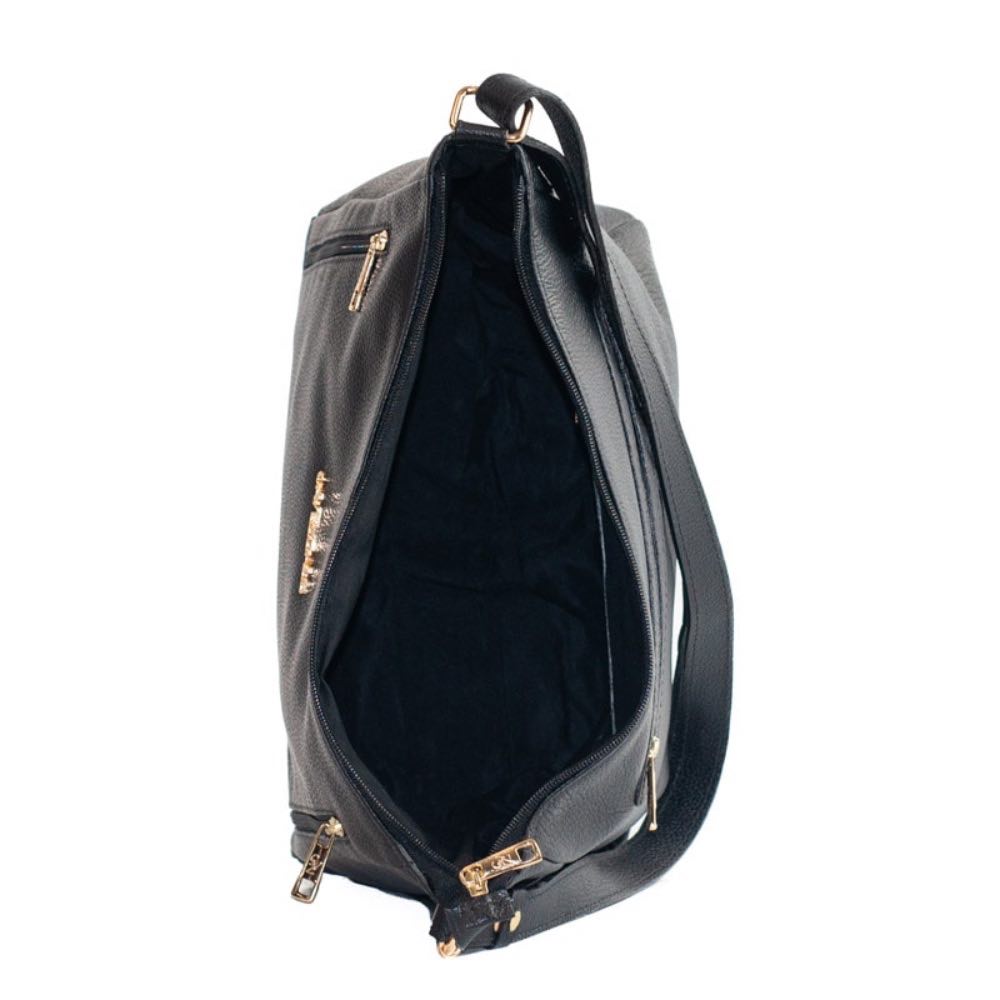 Bolsa Hobo Grande Couro Soft La Fenice Preto 105661