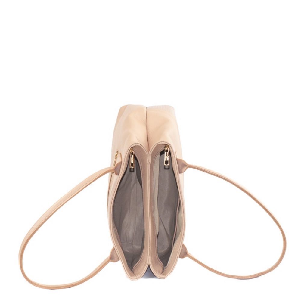 Tote Bag Grande de Couro Soft La Fenice Nude 105664