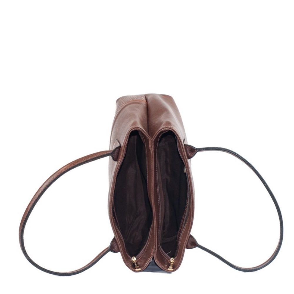 Tote Bag Grande de Couro Soft La Fenice Pinhão 105664