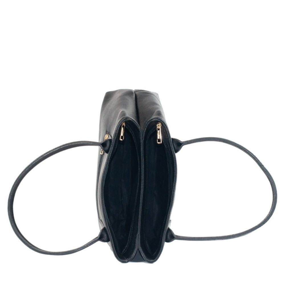 Tote Bag Grande de Couro Soft La Fenice Preto 105664