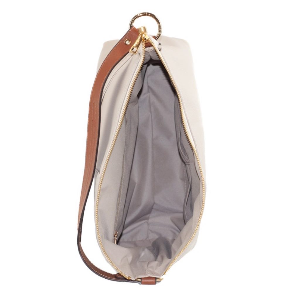 Bolsa Hobo Grande Couro Floter La Fenice Off White/Canyon 105047