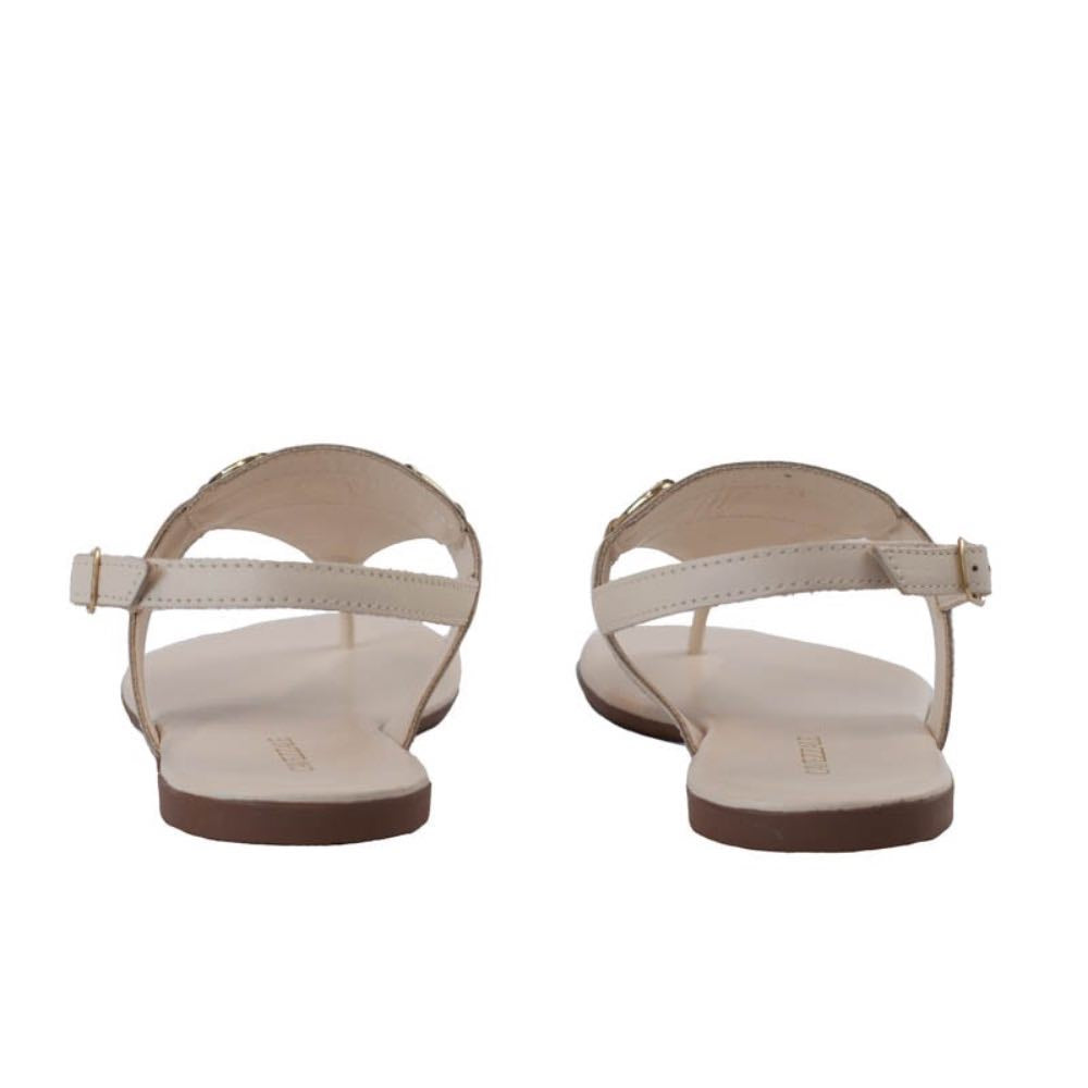 Sandália de Couro Atanado Metal La Fenice Off White 105638