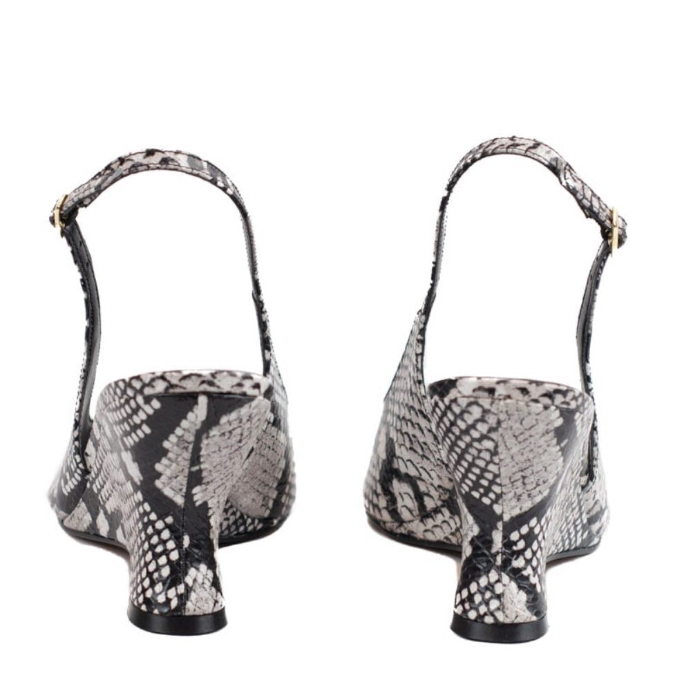 Slinback de Couro Piton La Fenice Cinza 105724