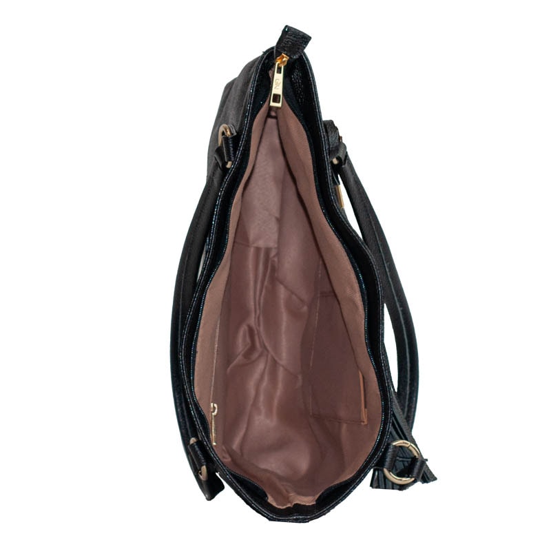 Shopping Bag Grande Couro Floater Snake La Fenice Natural/Preto 105772
