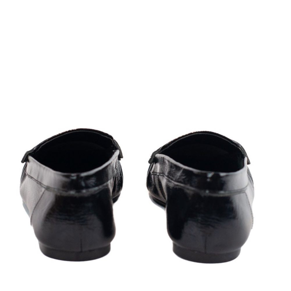 Mocassim de Couro Crinkle La Fenice Preto 105722
