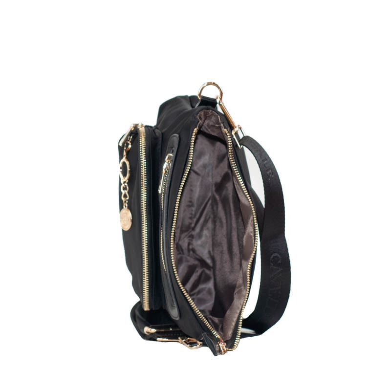 Bolsa Tiracolo Média de Nylon La Fenice Preto 105688