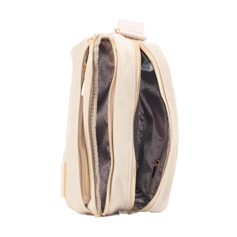 Bolsa Tiracolo Pequena de Nylon La Fenice Bege 105691