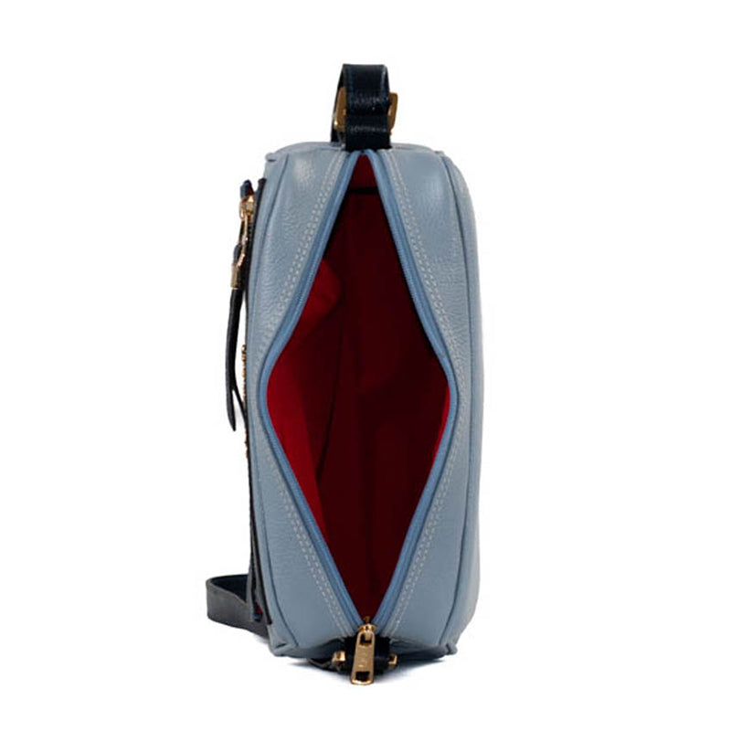 Bolsa Tiracolo Média Couro Monograma La Fenice Sky/Marinho 105044