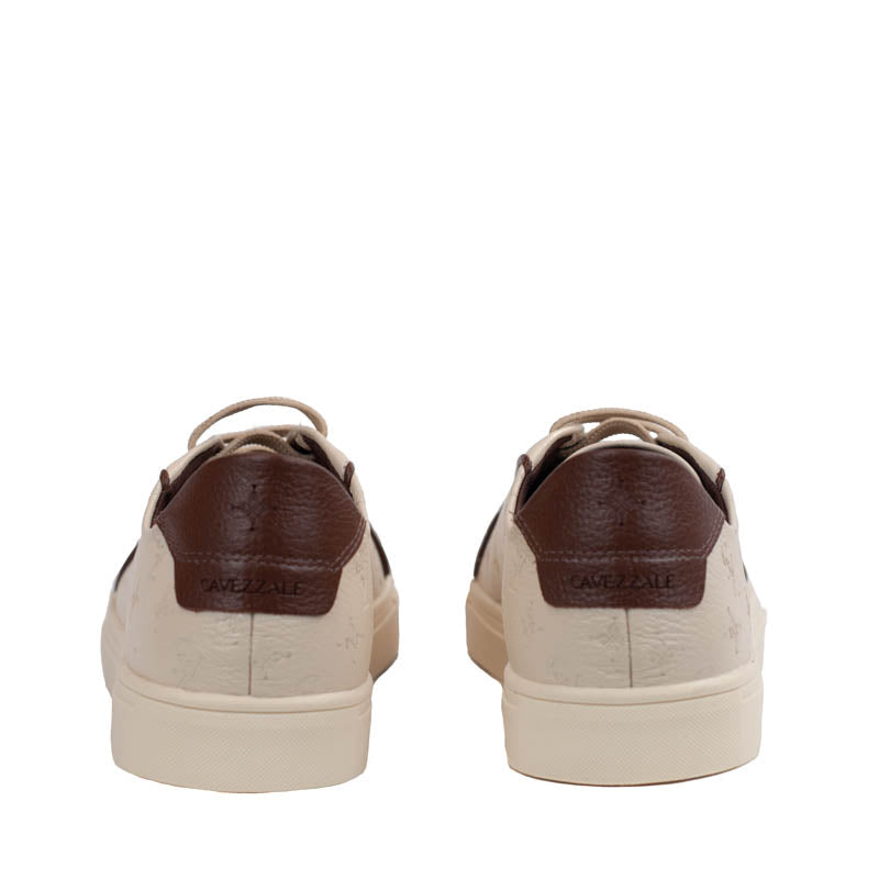 Tênis de Couro La Fenice Floter Monograma Off White/Marrom 105879