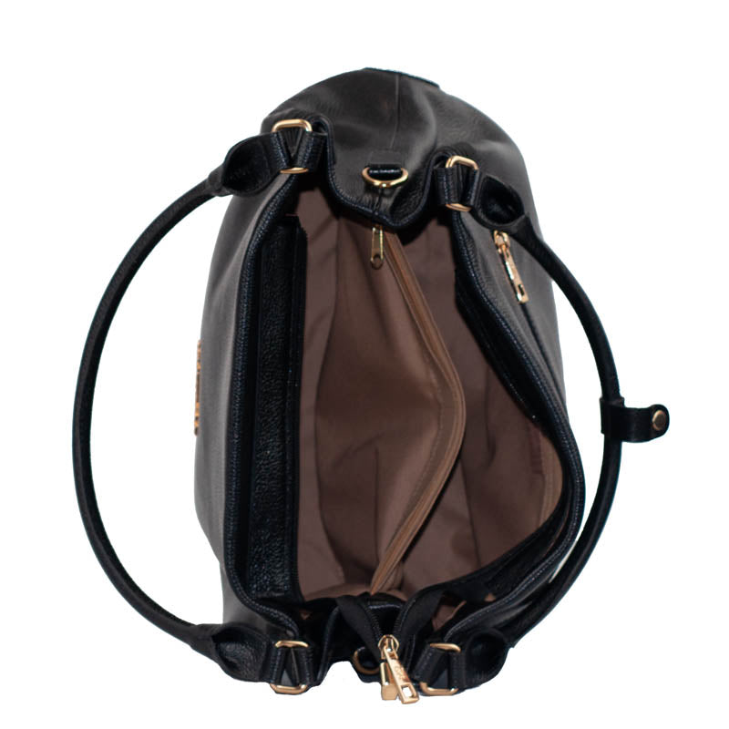 Bolsa Hobo de Couro Soft La Fenice Preto 105883