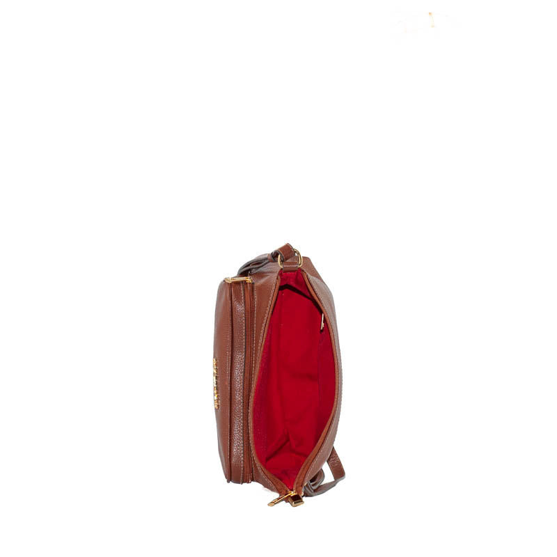 Bolsa Tiracolo Média Couro Floter La Fenice Pecan 105322