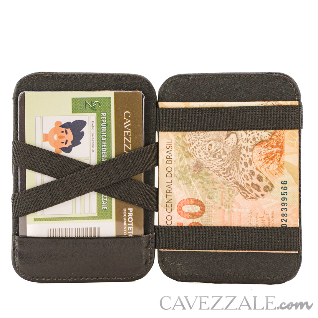 Carteira de Couro Masculina Pequena La Fenice Preto 101797