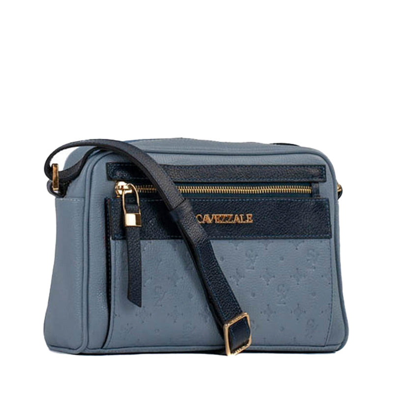 Bolsa Tiracolo Média Couro Monograma La Fenice Sky/Marinho 105044