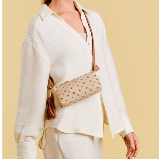 Bolsa Tiracolo Pequena La Fenice Personnalité Nude/Mousse 105577