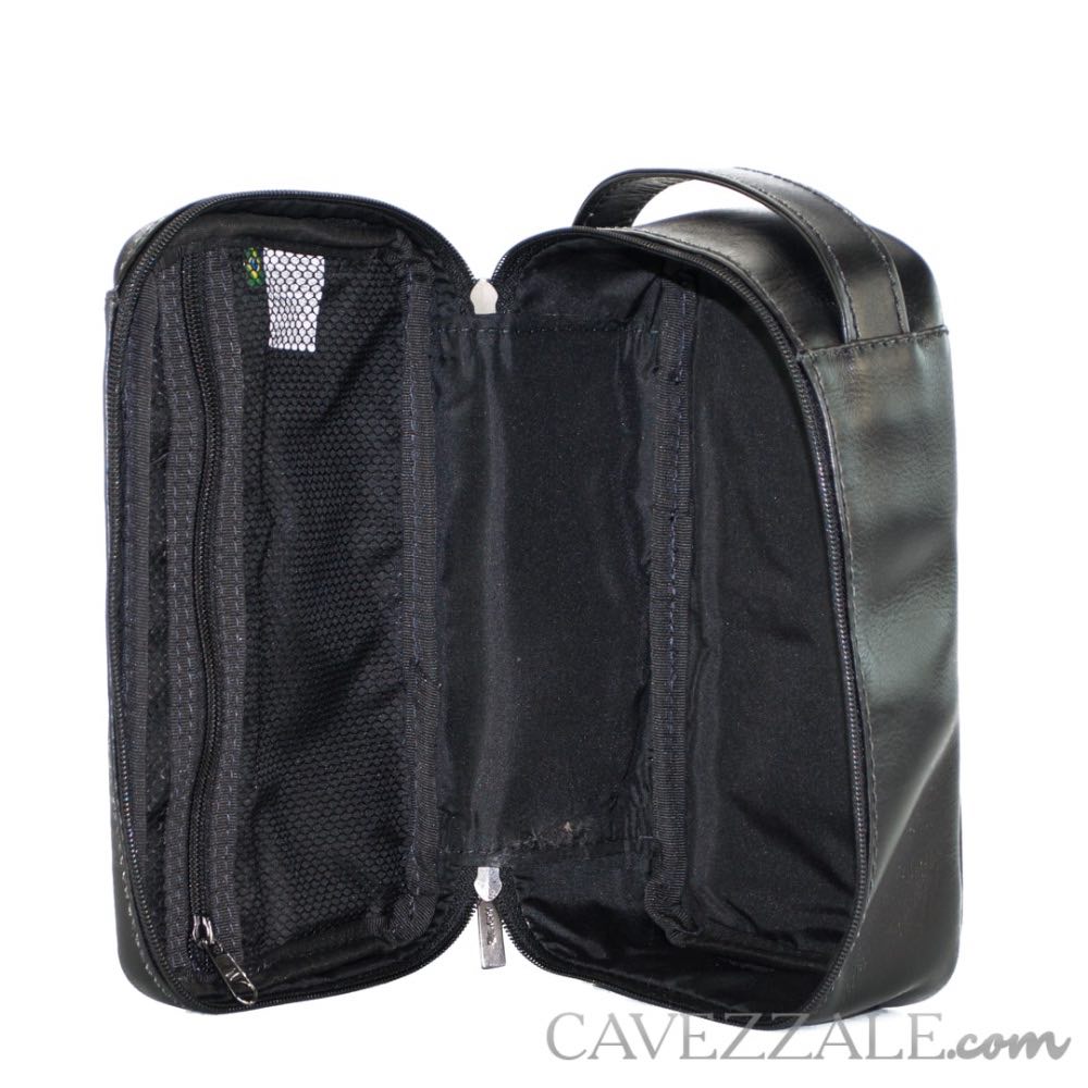 Necessaire Couro La Fenice Preto 053018