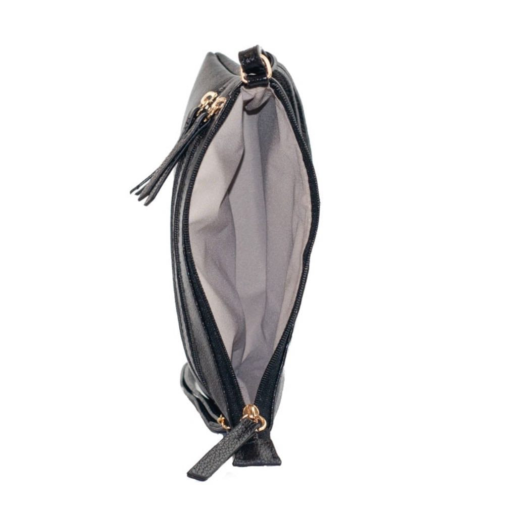 Bolsa Tiracolo Pequena Couro La Fenice Preto 100971