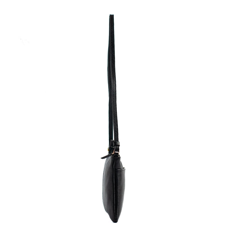 Bolsa Tiracolo de Couro Feminina La Fenice Preto 0100970
