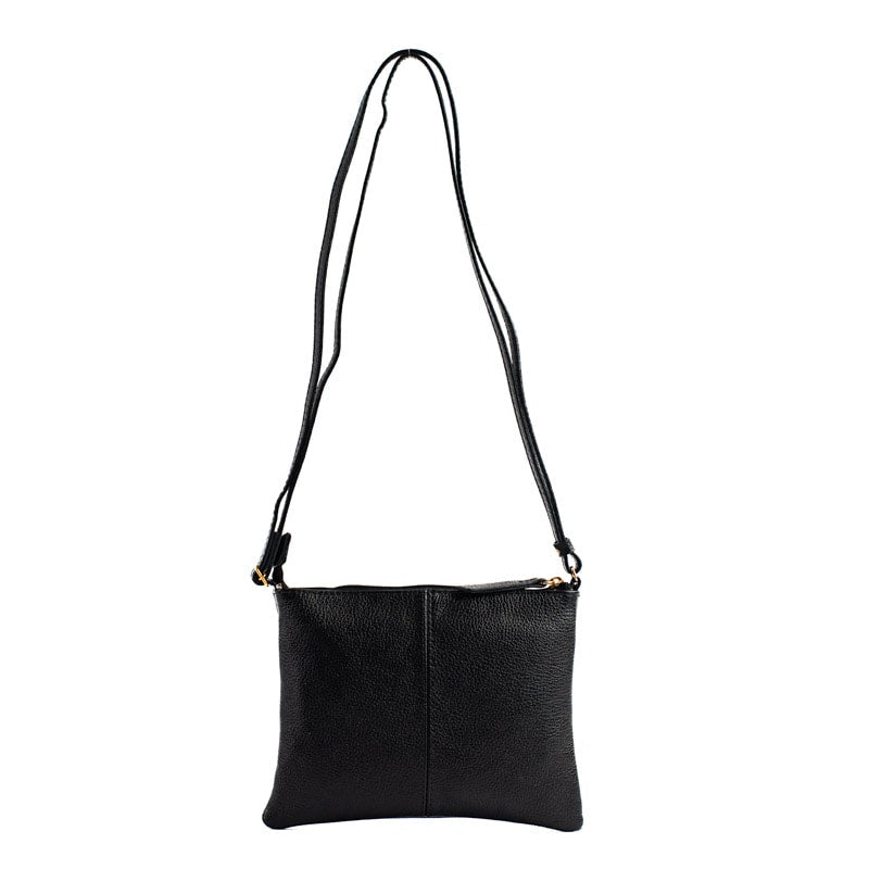 Bolsa Tiracolo de Couro Feminina La Fenice Preto 0100970
