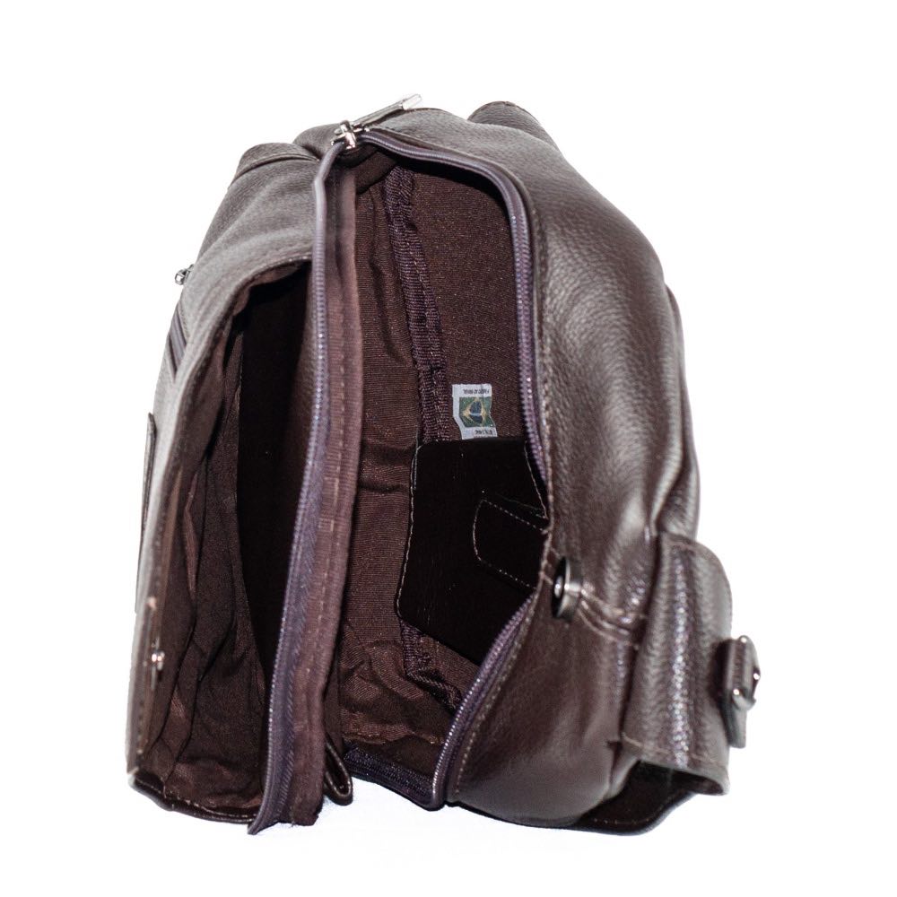 Mochila de Couro Tranversal La Fenice Café 101517