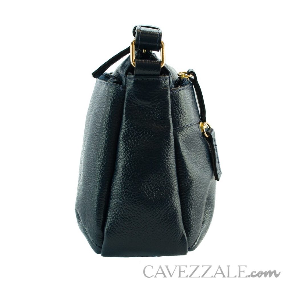 Bolsa Tiracolo Média de Couro La Fenice Marinho 102241