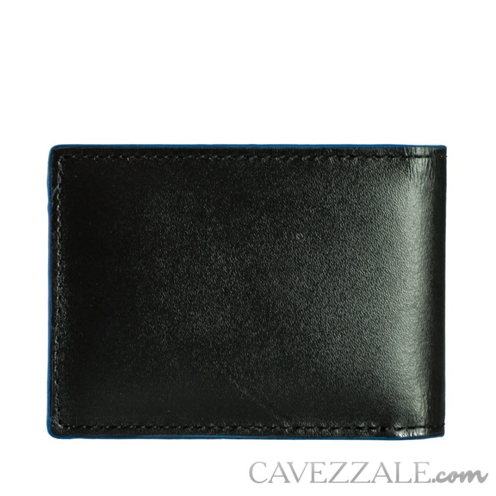 Carteira de Couro média La Fenice Preto/Azul 102895