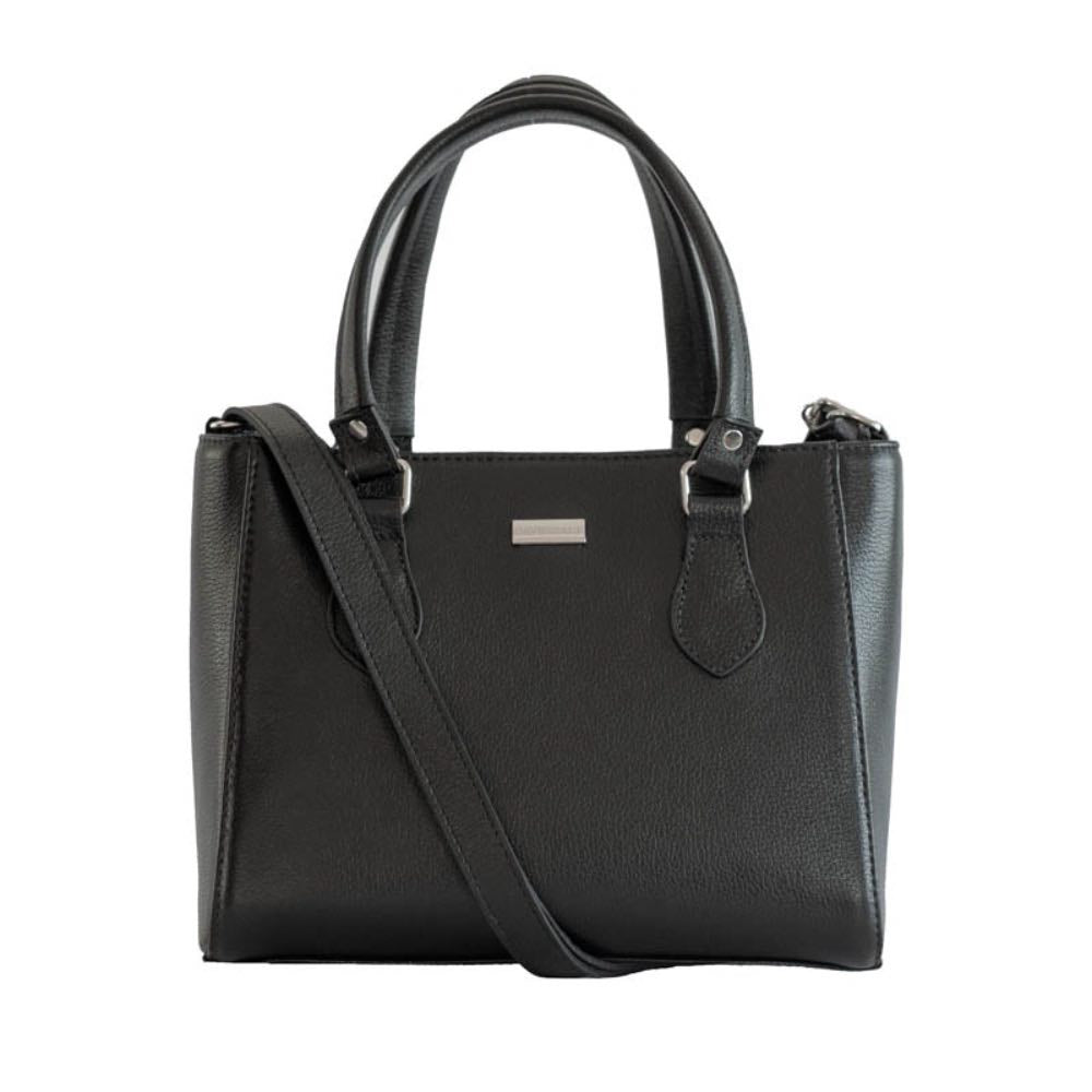 Bolsa Tiracolo de Couro La Fenice Preto 103683