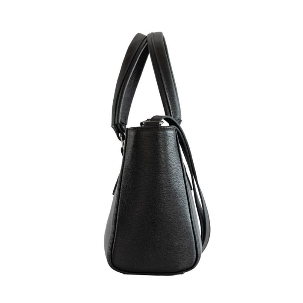 Bolsa Tiracolo de Couro La Fenice Preto 103683