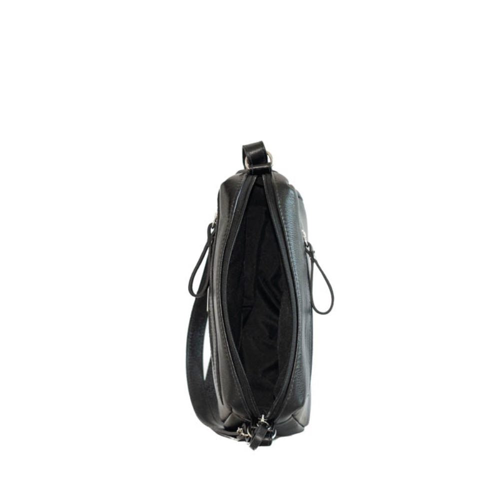 Bolsa Tiracolo Média de Couro La Fenice Preto 103482