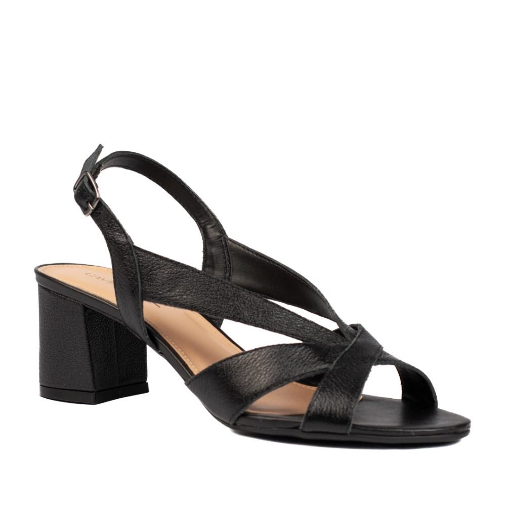 Sandália de Couro La Fenice Napa Mestiço Preto 104790