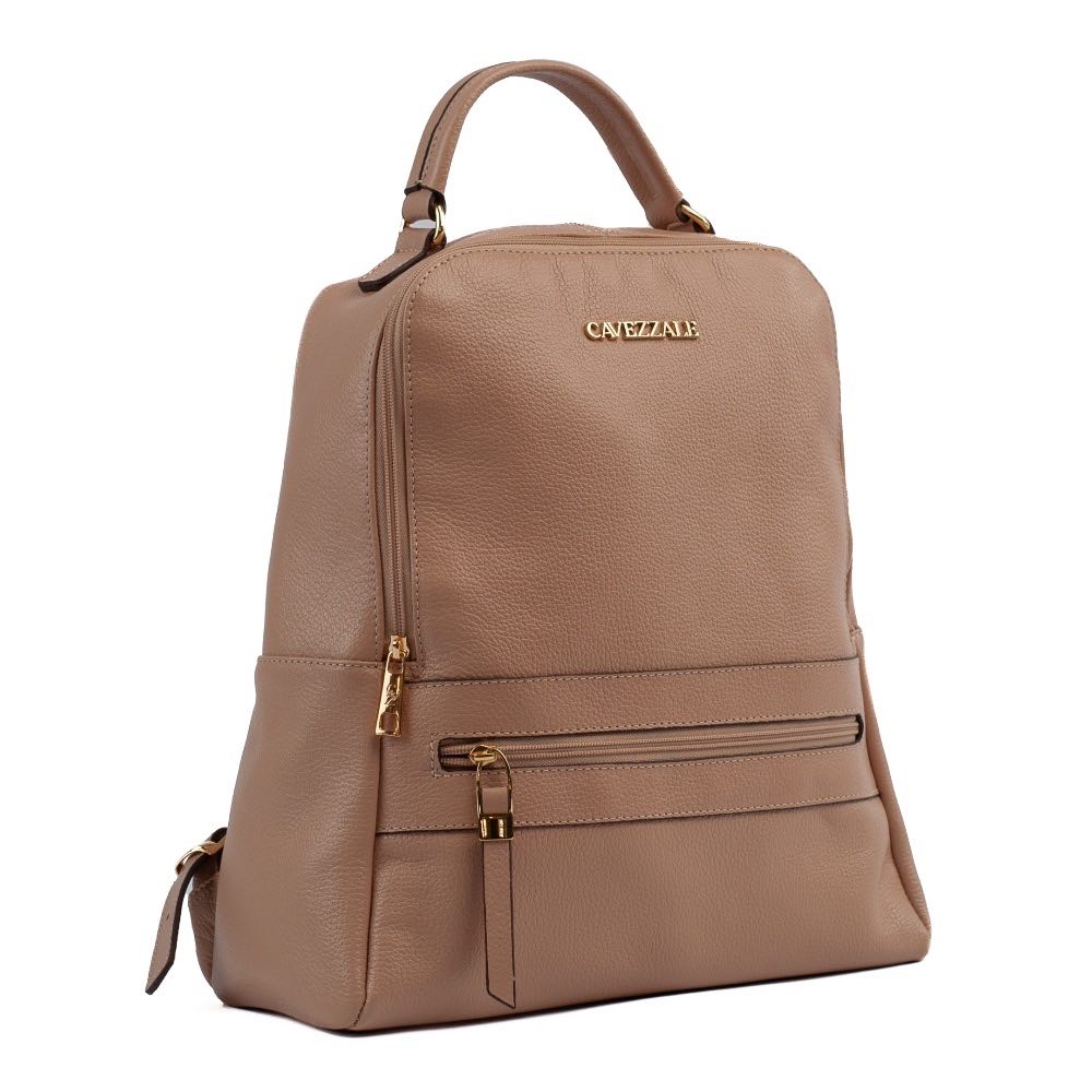 Mochila de Couro La Fenice Roma Creme 103999