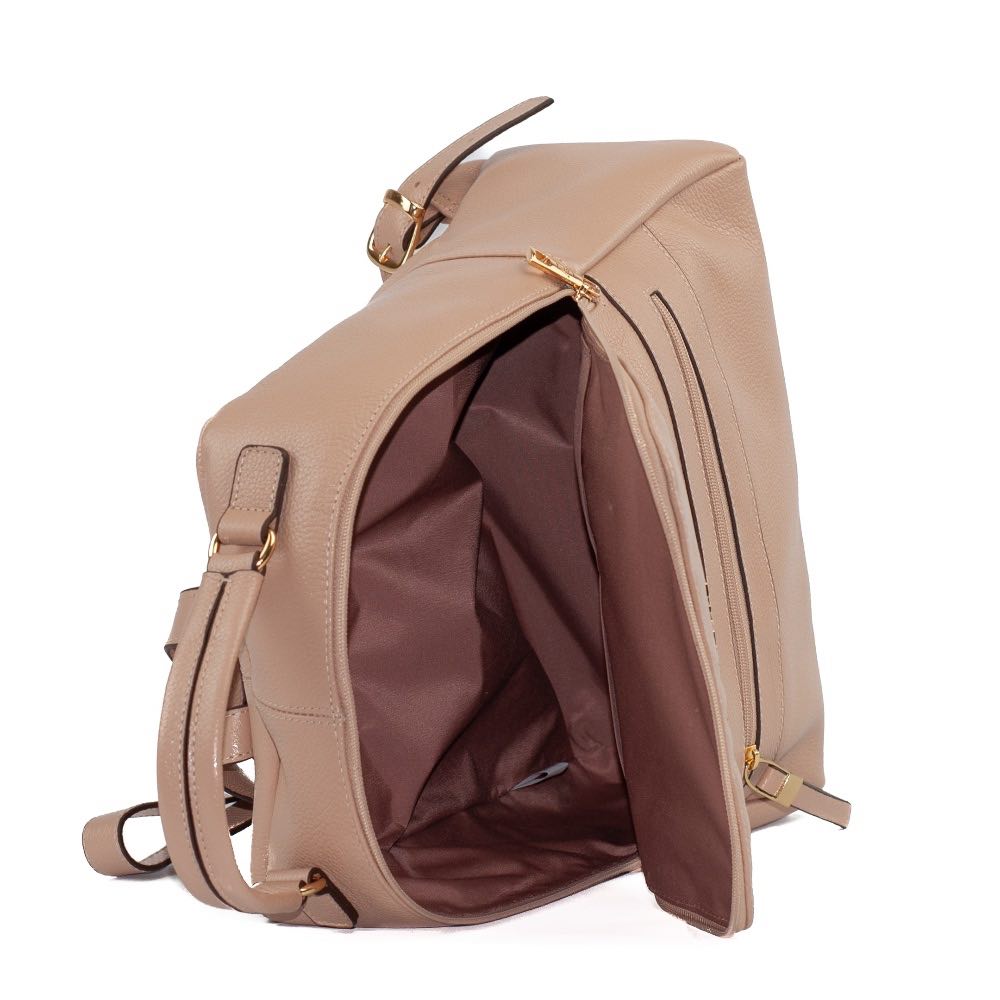 Mochila de Couro La Fenice Roma Creme 103999
