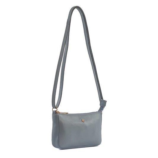 Bolsa Tiracolo Pequena de Couro Floter La Fenice Sky 105021