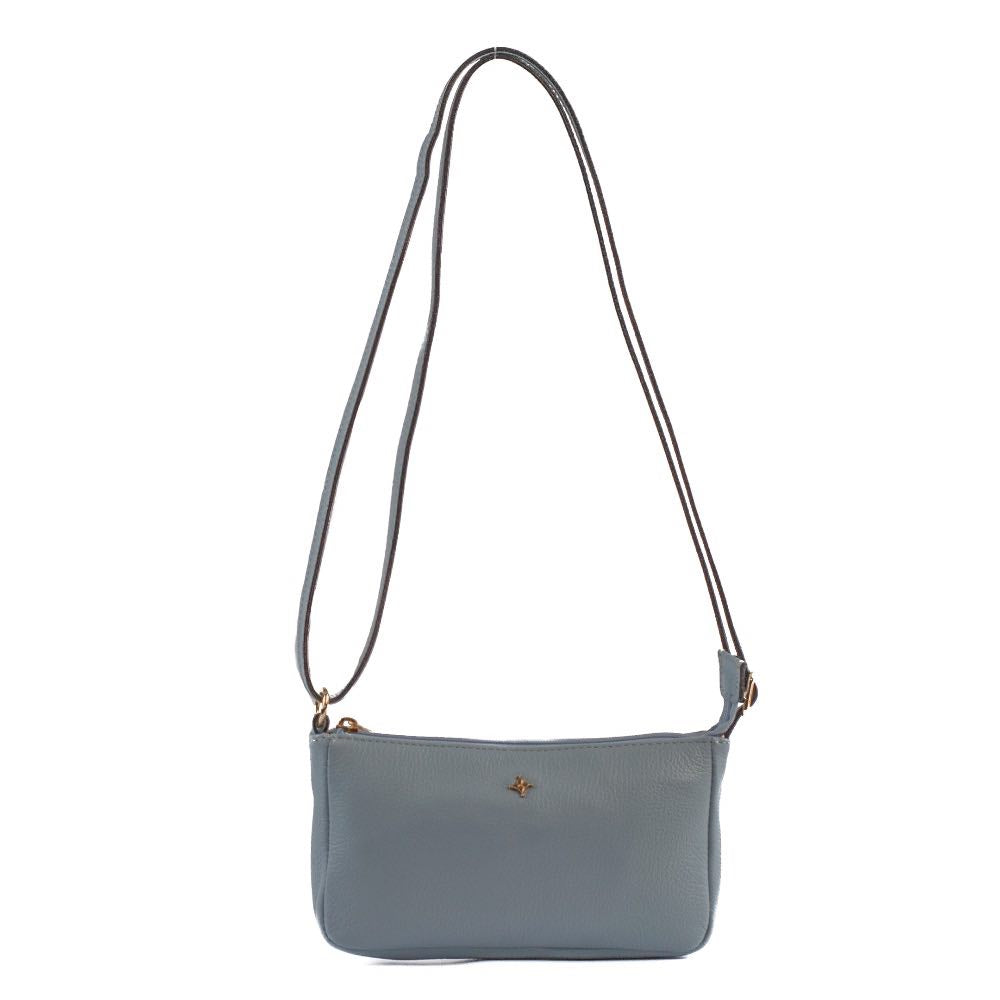Bolsa Tiracolo Pequena de Couro Floter La Fenice Sky 105021