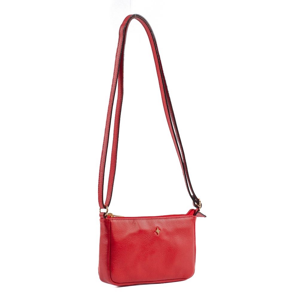 Bolsa Tiracolo Pequena de Couro Floter La Fenice Vermelho 105021