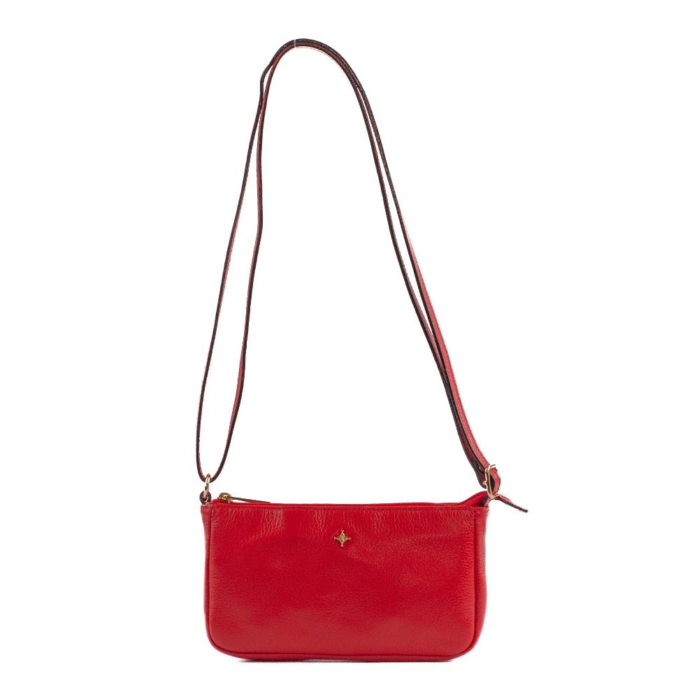 Bolsa Tiracolo Pequena de Couro Floter La Fenice Vermelho 105021