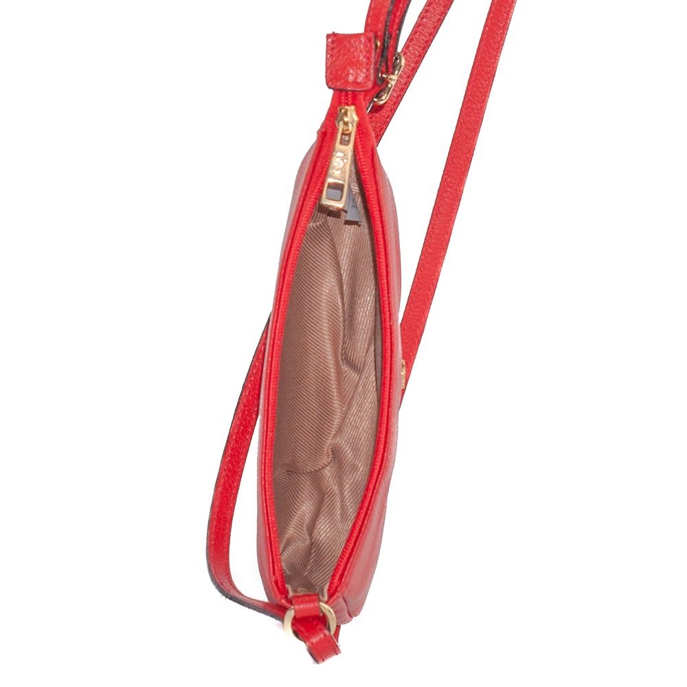 Bolsa Tiracolo Pequena de Couro Floter La Fenice Vermelho 105021